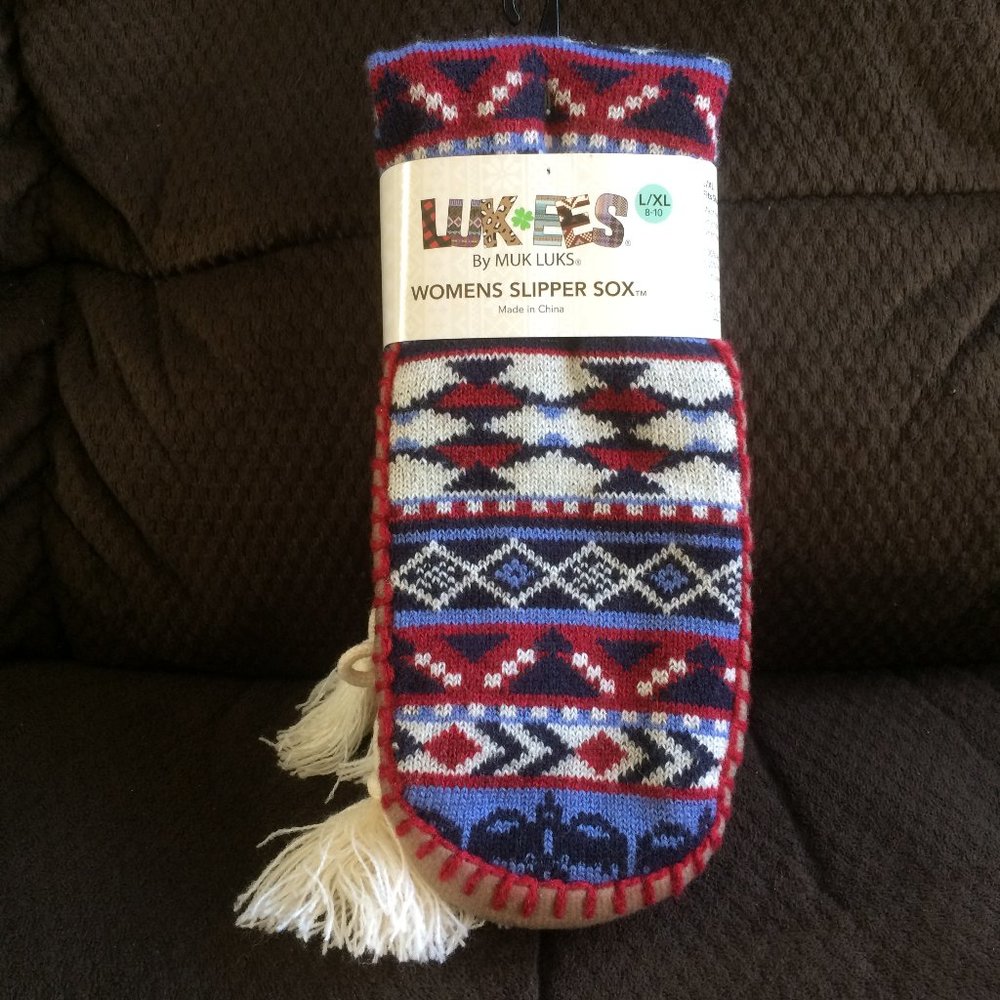 LUK EES MUK LUKS Womens Slipper Sox Size L/XL